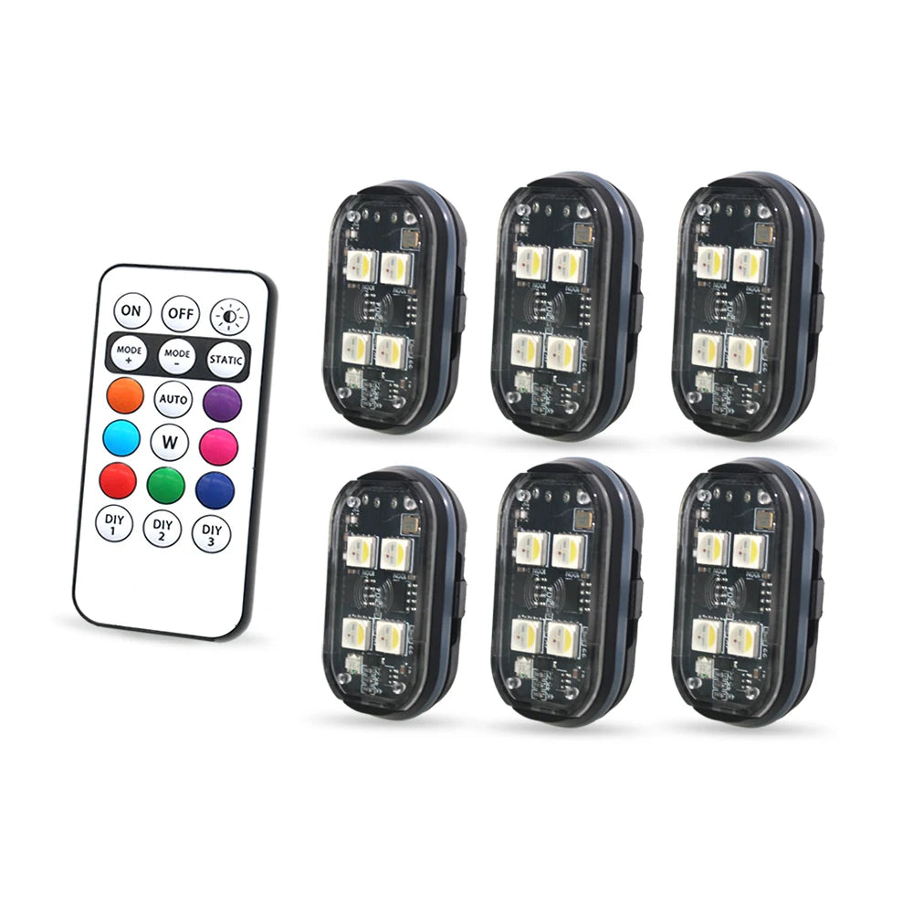Wireless LED Car Strobe Lights (4pc Rechargeable Kit)