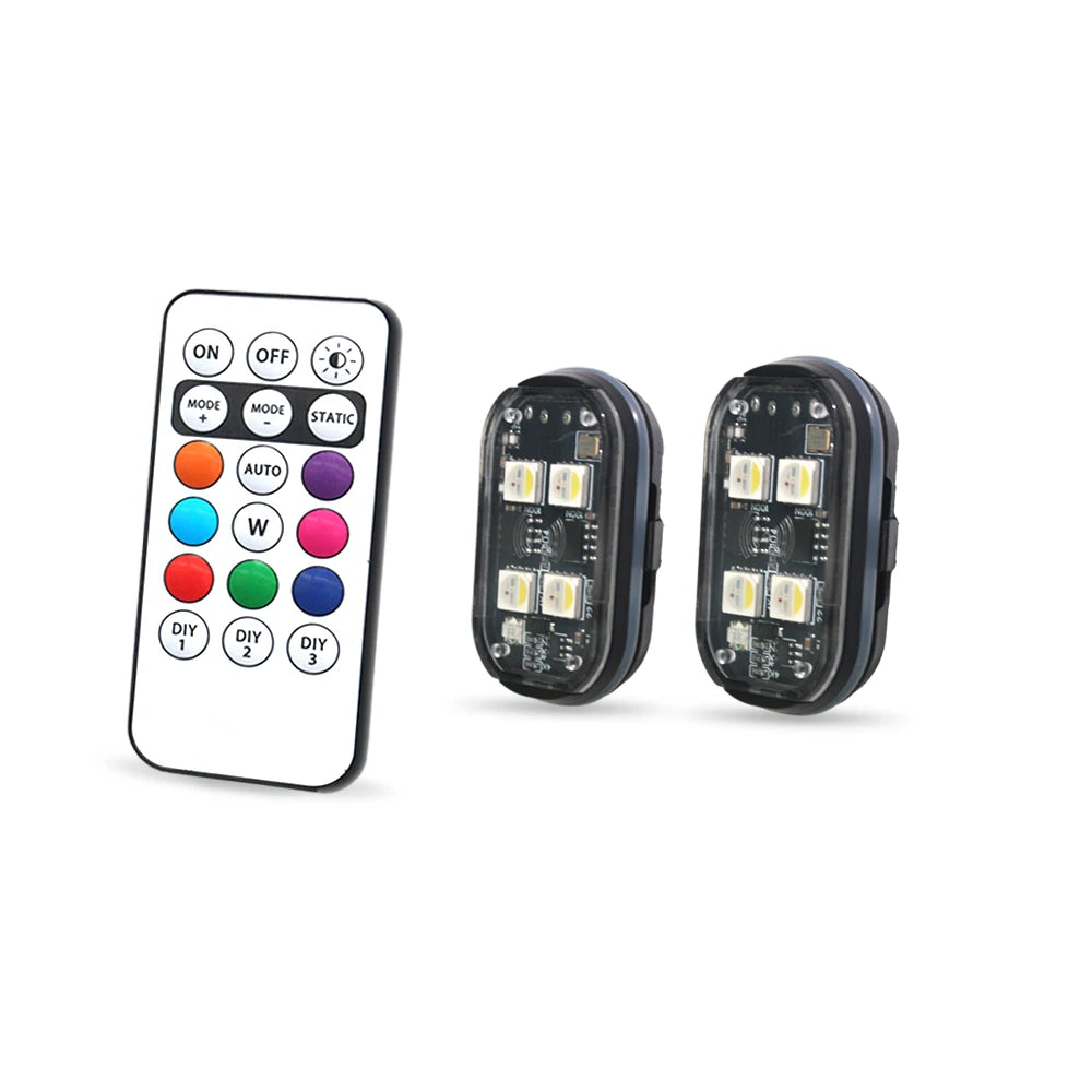 Wireless LED Car Strobe Lights (4pc Rechargeable Kit)