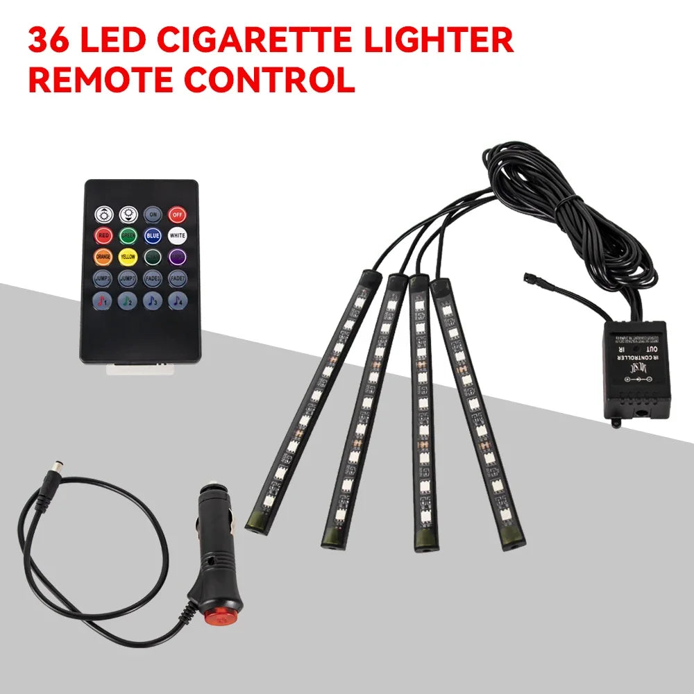 Neon LED Car Interior Footwell Light Kit (RGB, Remote + App Control)
